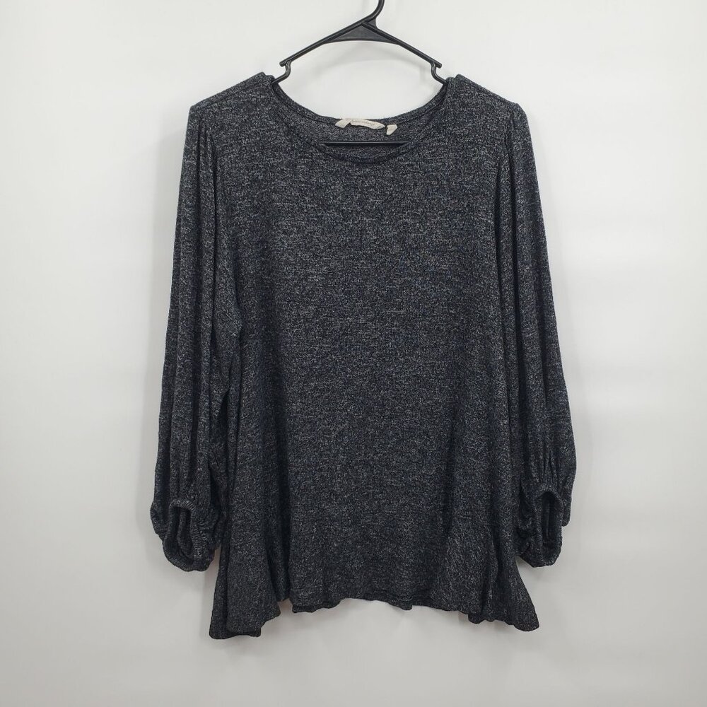 Soft Surroundings Charcoal Gray Crew Neck Sweater